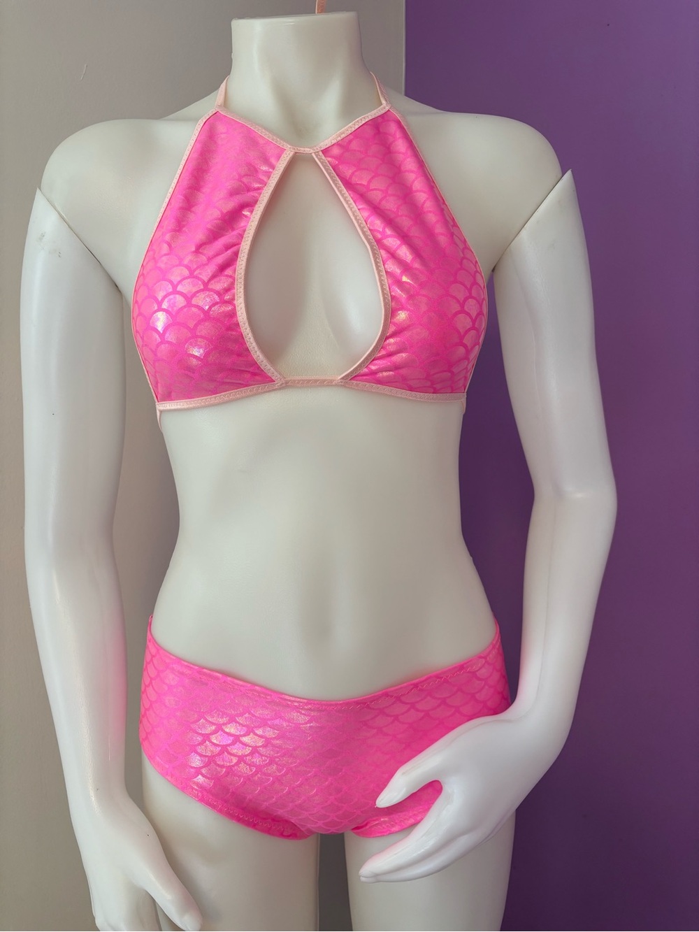 Pink Mermaid 2 Piece Dance / Rave Outfit S/M